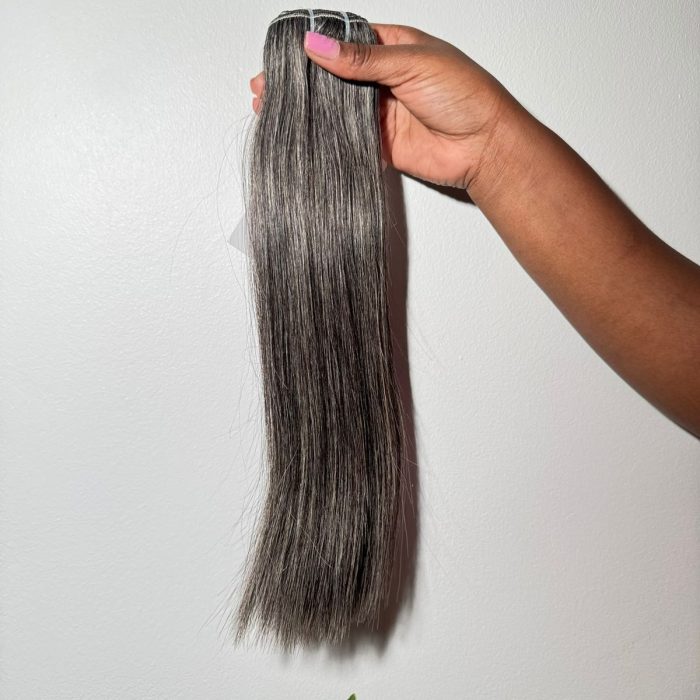 Aliah Weft 16 Inch Yaki Straight Human Hair Weft in Natural Black