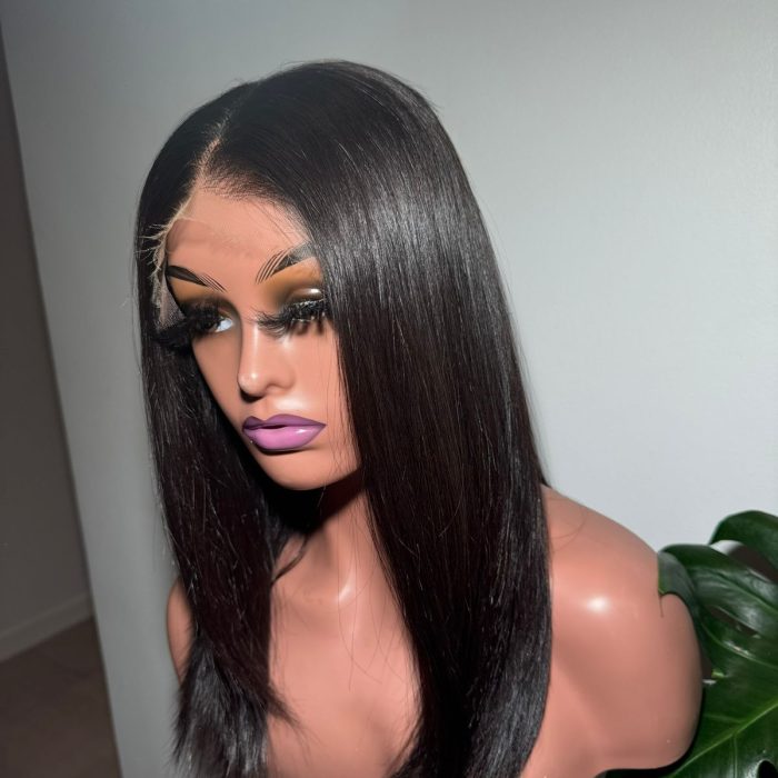 Anastacia 0301 Bone Straight HD Lace Unit in Natural Black featuring 220% density and a 6x6 HD lace closure