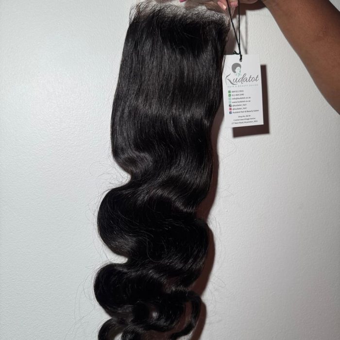 Alt Text Body Wave Closure 20 Inch 5x5 HD Lace Human Hair Closure Natural Black