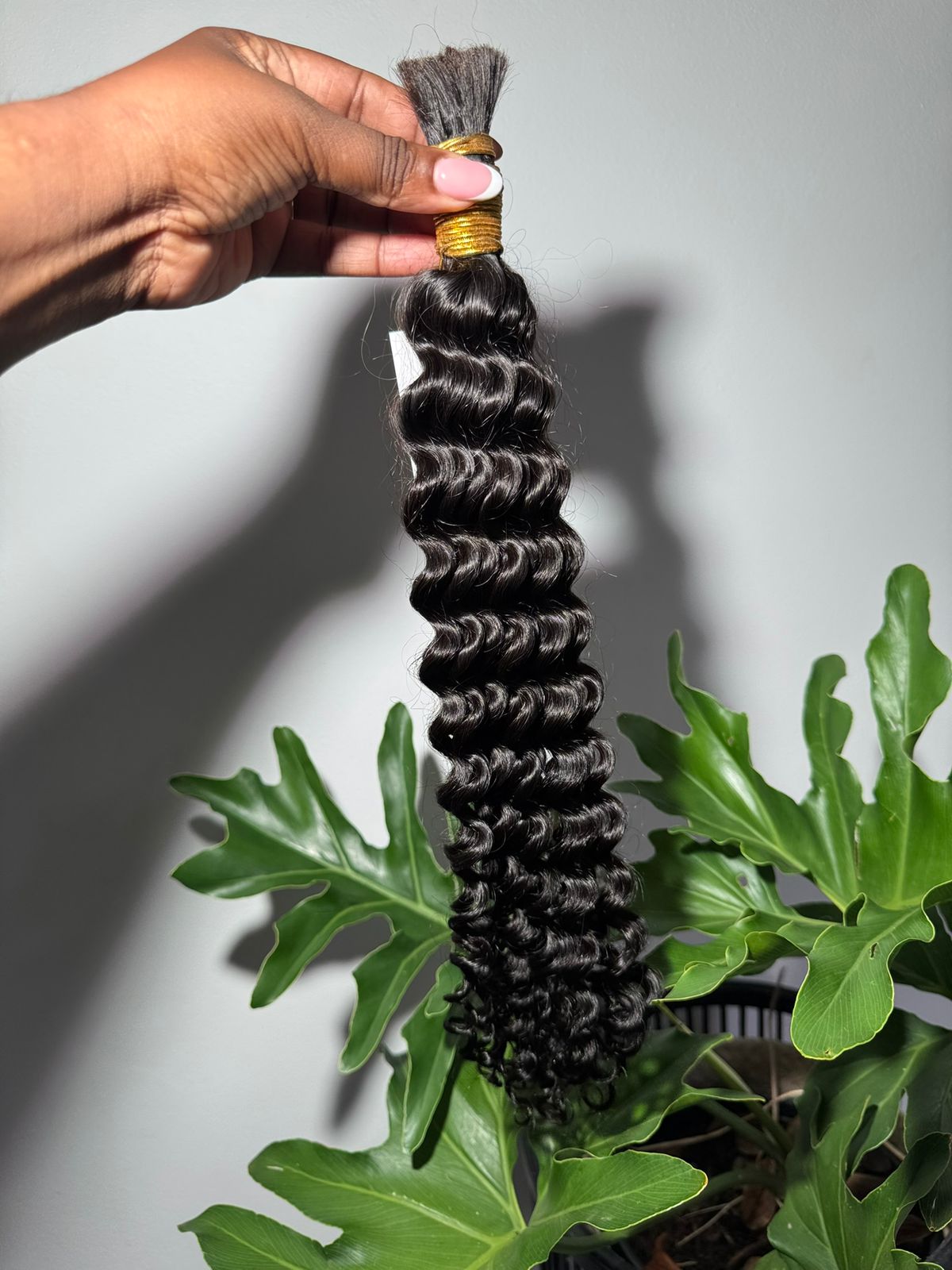 Deep Wave Bulk 22 Inch Human Hair Extensions in Natural Black