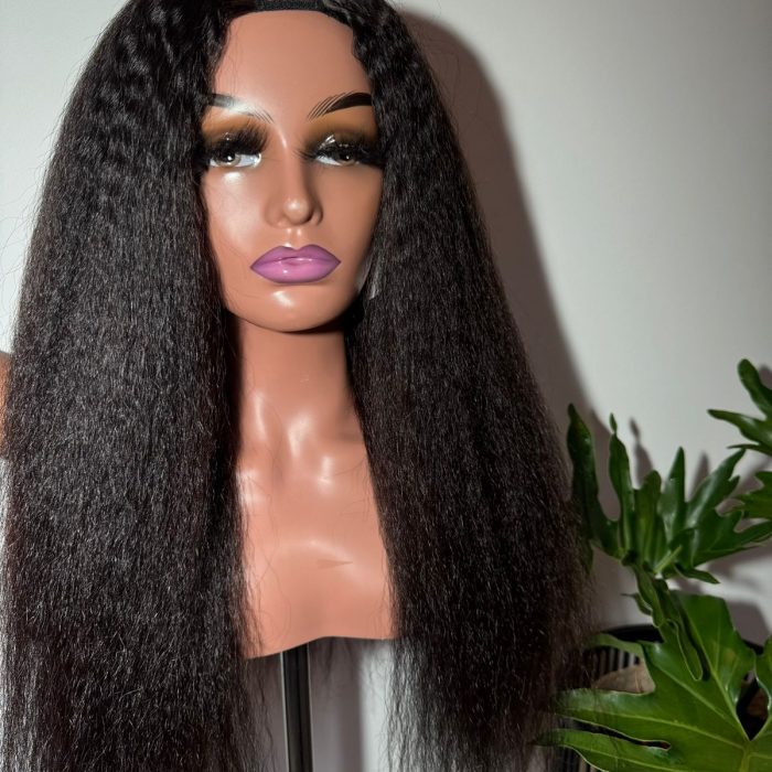 Sindi Kinky Straight U-Part Unit in Natural Black with 180% density